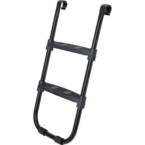 Échelle de Trampoline antidérapante, Hauteur 76 cm, avec Cadre métallique et Larges marches, Noir (1/5)