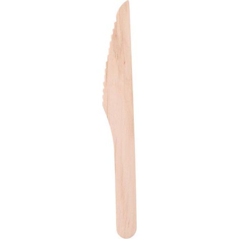 Couteau Bois - 16,5 Cm - Pour Cuisine Et Présentation Gastronomique - Lot De 50 Pièces (1/2)