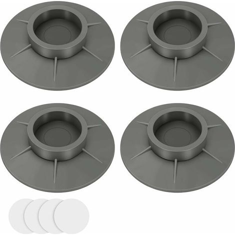 Set of 4 anti-vibration pads for washing machines, absorb 95.7% of noise and vibration, powerful TUP washer shock absorber, for washing machines and furniture legs less than 4 cm thick, grey (1/4)