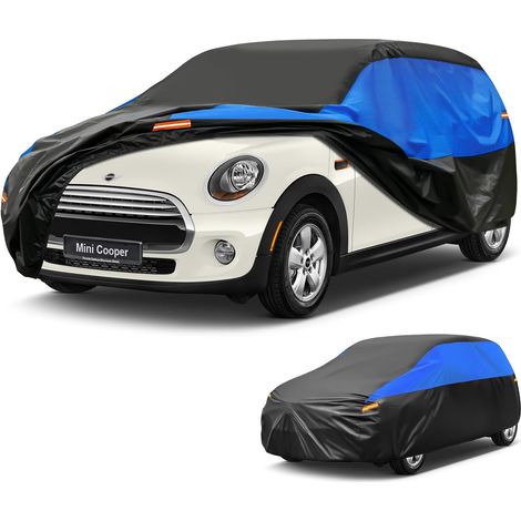 Housse Voiture Imperméable Respirante, Bâche de Couverture pour Mini Cooper 2door F56 F57 F66 R52 R57, Bleu NoirGarage Complet de Voiture pour la Pluie Soleil Poussière Protection.,Convient pour Mini (1/5)