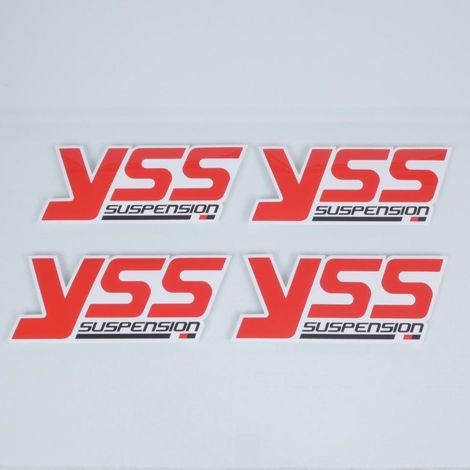 Autocollant stickers YSS Suspension rouge blanc noir pour moto