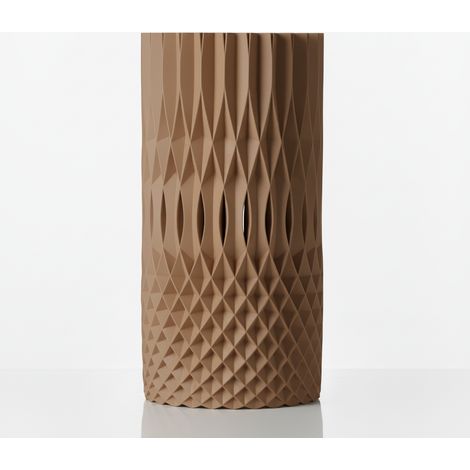 Vaso decorativo a spirale, traforato, marrone, per fiori, elegante