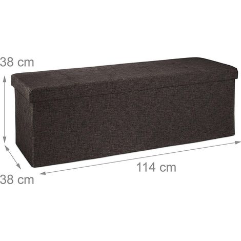 Panca per cassapanca portabiancheria con coperchio marrone 114 cm 3013009