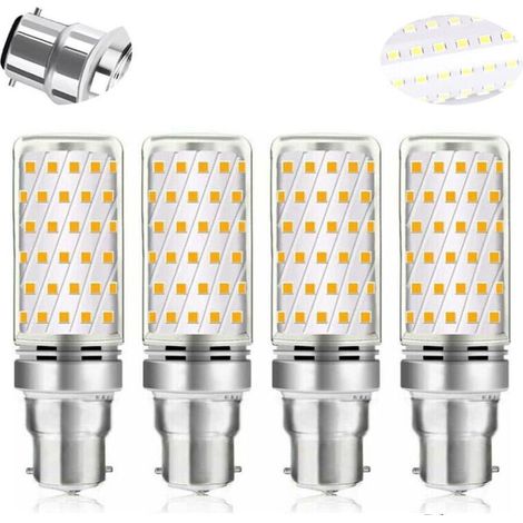 Ampoule LED B22 16 W Blanc Froid 6000 K – 1600 lm, équivalent 100–120 W, non dimmable, lot de 4, classe énergétique A