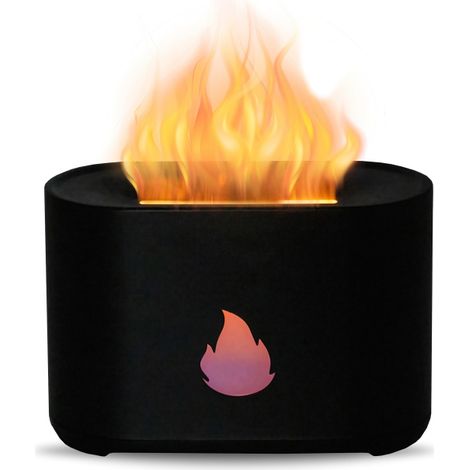Aga Difusor de Aroma con Proyección LED de Fuego Negro (1/5)