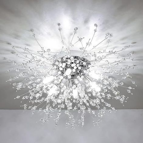 Modern Crystal Ceiling Light for Living Room Fireworks Chrome K9 Crystals Fixture 6G9 Chandelier Bedroom Dining Room Hallway (1/5)
