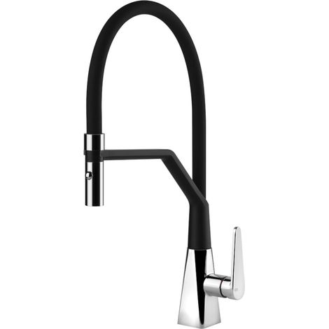 Foster FL. Tipo di beccuccio: Standard, Colore del prodotto: Nero, Acciaio inox, Materiale del rubinetto: Ottone. Altezza sopra la superficie di fissaggio (max): 45,6 cm, Distanza tra for... - 8521000 (1/2)