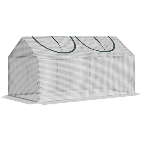 Serre Tunnel 120x60x60cm avec Fenêtre, Polyéthylène - Serre à Tomates, Châssis Froid pour Jardin - Blanc (1/5)
