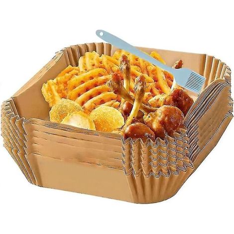 Papier sulfurisé pour friteuse à air chaud (20 cm), paquet de 100 feuilles, papier antiadhésif jetable (1/5)