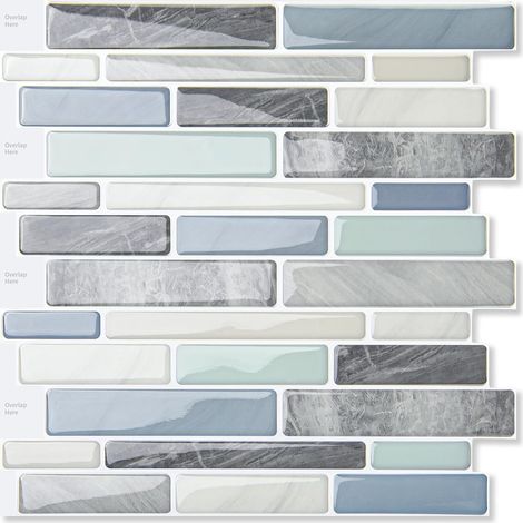 10 x Self Adhesive Marble Look Kitchen Tiles (1/5)