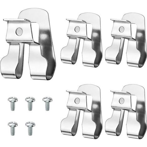 Lot de 5 clips de ceinture pour perceuse avec vis, crochets en acier inoxydable, pièces de rechange compatibles avec outils Ryobi et Ridgid, références 633586002 et 636181001 (1/5)
