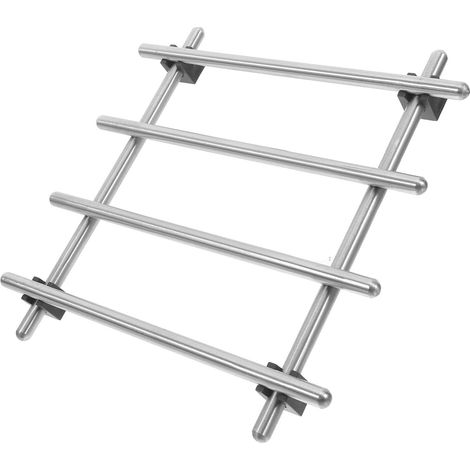 Dessous de plat en inox et caoutchouc, antidérapant, avec support (1/5)