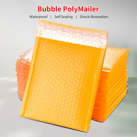 Ortviai Enveloppe à bulles renforcée auto-adhésive 13 x 18 cm – 50 pièces, étanche et résistante aux chocs