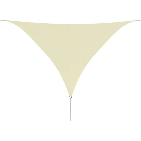 Voile toile d'ombrage parasol en tissu oxford triangulaire 3,6 x 3,6 x 3,6 m crème (1/4)
