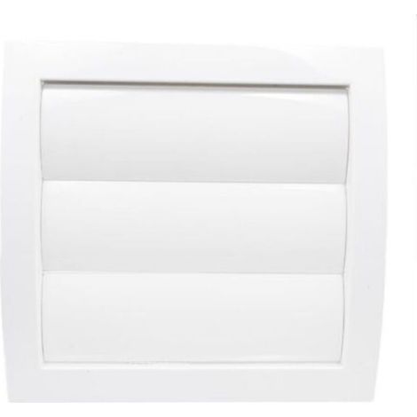 1 grille de ventilation (blanche) avec ouverture de Ø 200 mm, avec volet mobile, persienne et clapet anti-retour. Fabriquée en plastique ABS. (1/5)