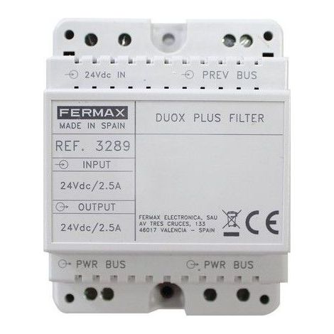 FERMAX 3289  Filtro DUOX PLUS 24VDC guida DIN-4