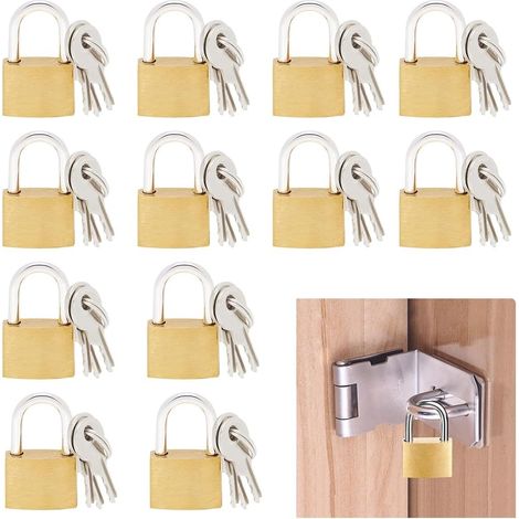 Lot de 12 mini cadenas avec 2 clés pour sacs de voyage, casier de gym, petit cadenas en métal pour boîte à bijoux, agenda, valise, salle de classe (1/5)