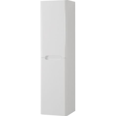 Colonna bagno sospesa 140 cm bianco lucido 2 ante soft-close Stillo (1/5)
