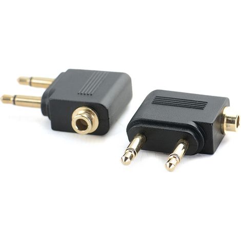Kopfhörerbuchse für die Luftfahrt, Mono-zu-Stereo-3,5-mm-DC-Kopfhörer-Audio-Schnittstelle, 1U vergoldeter Adapter für Luftfahrtkopfhörer. (1/5)