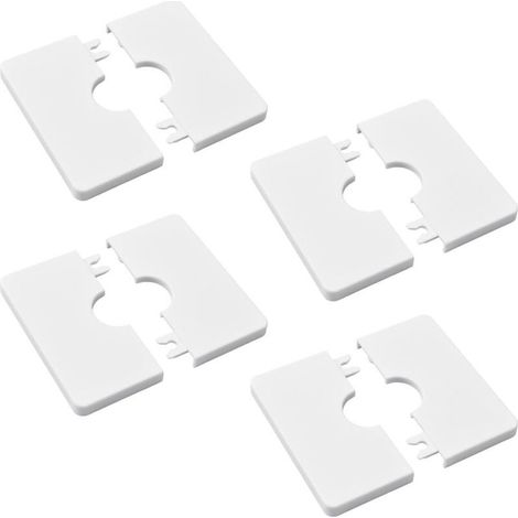 4pcs Self-adhesive Square ABS Plastic Wall Covers for 22mm Diameter Shower Hose (White) (1/5)