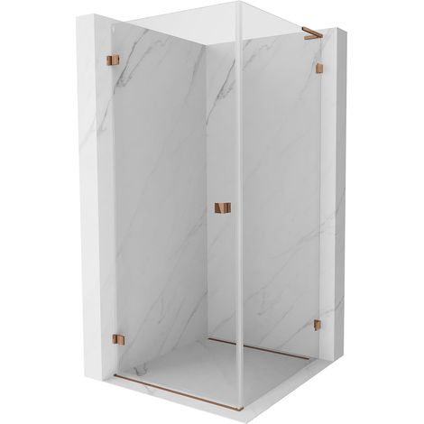 Mexen Lunar-B L cabina de ducha giratoria izquierda 100 x 100 cm, transparente, oro rosa - 832L-100-100-60-00-L (1/5)