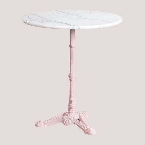 SKLUM Runder Bartisch aus Moka-Marmor Zuckerwatte-Rose Ø70 cm