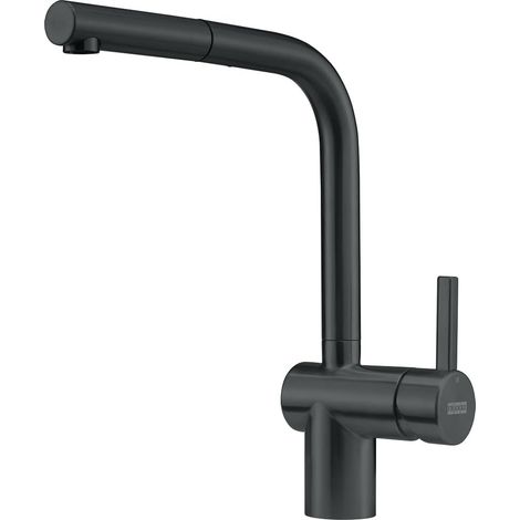1 - Robinet de cuisine - Mitigeur extensible - Tête en céramique - Rotation 180 degrés - Pour évier - Noir - 29,7x22,5 cm