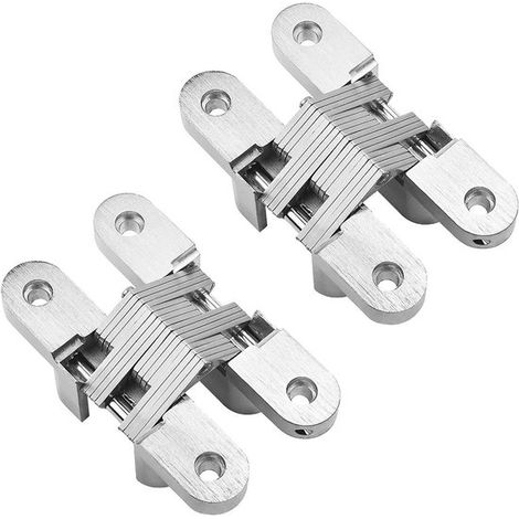 Bisagra oculta para puerta - alta calidad - juego de 2 - aleación de zinc y acero inoxidable - 9,5 cm (1/5)