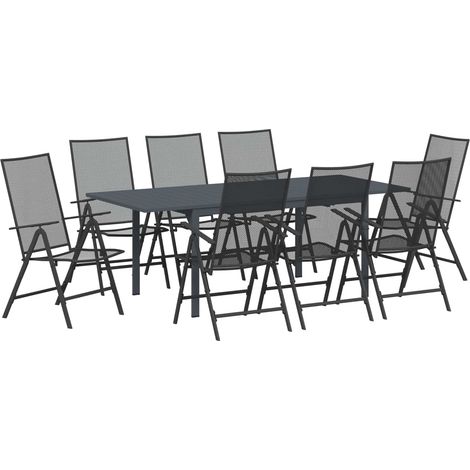 Maison Exclusive - Set da Pranzo per Giardino 9 pcs Antracite Acciaio (1/5)
