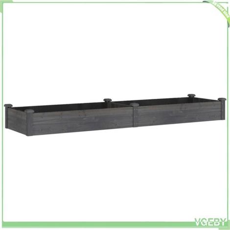 Lit surélevé de jardin - FAFEICY - 364300 - Bois massif sapin - 240 x 60 x 25 cm - Doublure incluse (1/5)