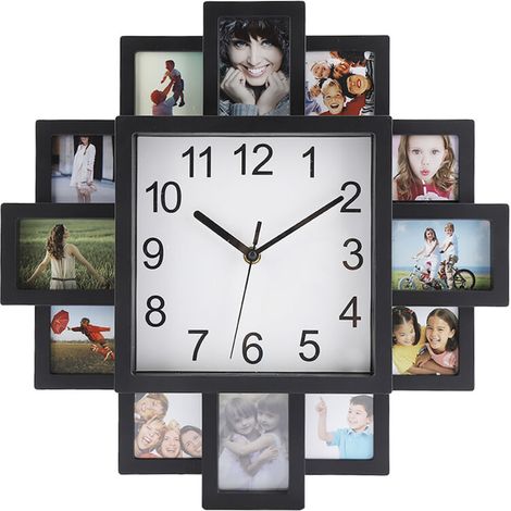 2-in-1 plastic wall clock and modern design photo frame for home, office, and living room (1/5)