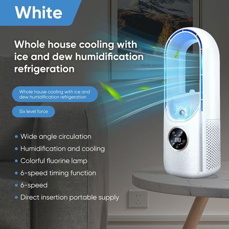 Ventilateur sans pales - Modèle 6 vitesses - Minuterie 8h - Refroidissement grand angle - Silencieux (1/4)
