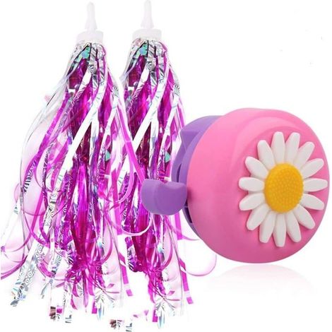 Sonnette de Vélo Enfant et Bike Banderoles, Cloche de Bicyclette, Accessoires de vélo Enfants Ruban Tassel pour Guidon De Vélo (1/5)