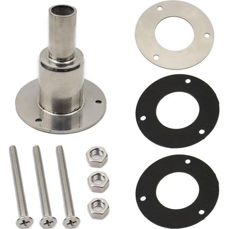 Raccord de Échappement Chauffage Diesel 24mm, D'échappement Traversant la Coque en Acier Inoxydable 316 Tête Droite avec Boulons Écrous Joints pour Bateau Marine Voiture Camions (1/5)