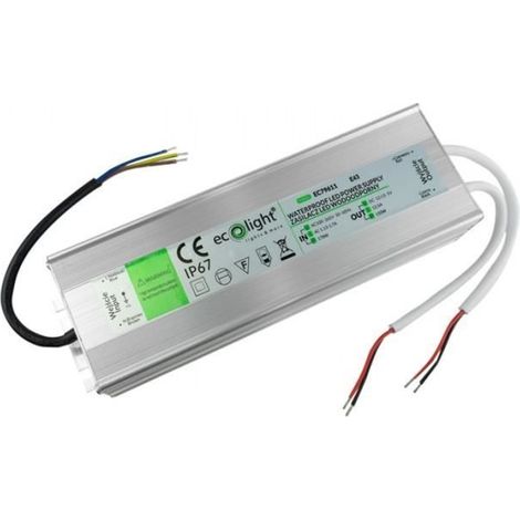 ECOLIGHT 150W 12V 12,5A IP67 Wasserdichter LED-Transformator 215x65x40