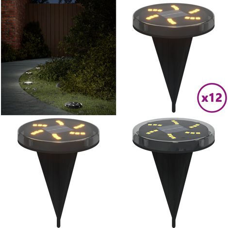 Solar-Bodenleuchten mit Erdspieß 12 Stk. Warmweiß - Solarlampen - Outdoor Beleuchtung - Gartenbeleuchtung - LED Lichter - Solarbetriebene Lampen - Home & Living (1/5)