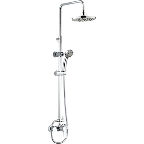 Edouard Rousseau – Colonne de douche thermostatique avec robinetterie – Tête orientable 207mm – Douchette 3 jets – Bras télescopique 0,82m à 1,37m – Flexible inox 1,50m (1/10)