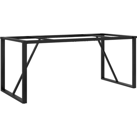 Pieds de table à manger cadre en O 160 x 80 x 73 cm stables et robustes design industriel en acier noir