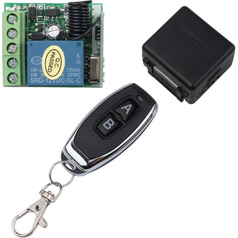 Drahtloser Fernbedienungsschalter 433 MHz, Momentanschalter mit Selbstverriegelung und Verzögerungsrelais, 12 V (1/5)