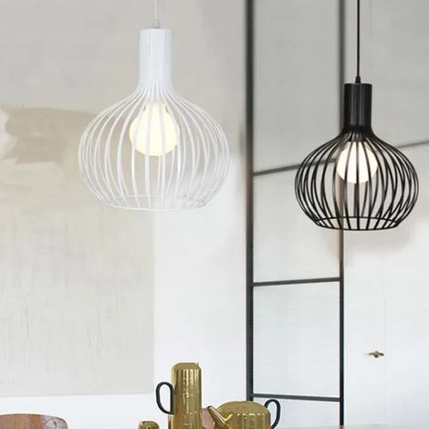 Blanc Lustre Suspension Industrielle Retro Style Decoratif Grenier Salon Chambre a Coucher (1/4)