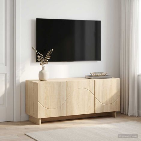 vidaXL Soporte de TV 90 x 34.5 x 40 cm Roble Sonoma (1/5)