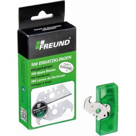 FREUND Hakenklinge Dispenser à 10 Stück im Umkarton à 100 Klingen 02310100