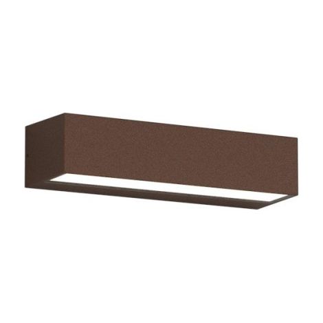 Applique led top light porto 22b ip65 cct biemissione alluminio vetro, finitura metallo corten