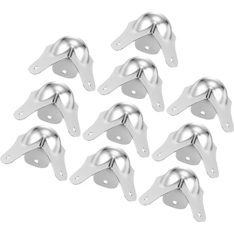 10pcs Protège-Angles Métalliques Argentés en Forme de Boule pour Meubles et Flight Case, Robuste et Prévient Les Rayures Bords Arrondis (1/5)