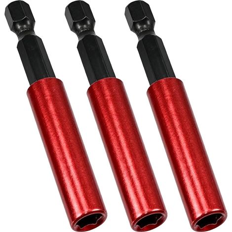 3-Piece Magnetic Screwdriver Bit Set, Heavy-Duty Magnetic Bit Holder, 1/4 Inch 60mm, Magnetic Extension Rod for Drill (1/5)
