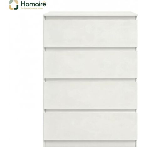 Table d'appoint en bois blanc avec tiroirs 60 x 40 x 90 cm HOMAIRE (1/5)
