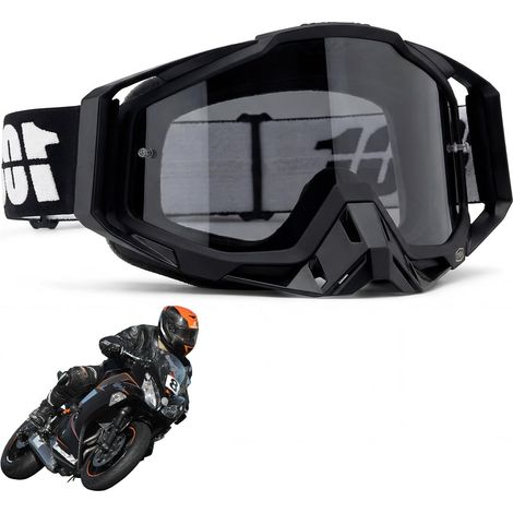 Lunette Moto Cross Masque Moto Cross Lunettes Moto Tout Terrain Lunette de Moto Crosses Motocrosses Goggles pour VTT, Casques Ouverts (1/5)
