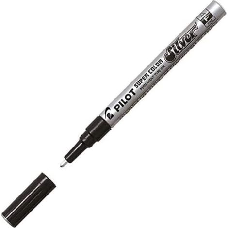 PILOT Pennarello Permanente Argento Set 12 Asciugatura Rapida Impermeabile