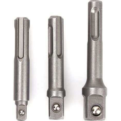 Jeu de 3 adaptateurs de mandrin SDS PLUS pour perceuse à percussion 1/4" 3/8" 1/2" (1/5)
