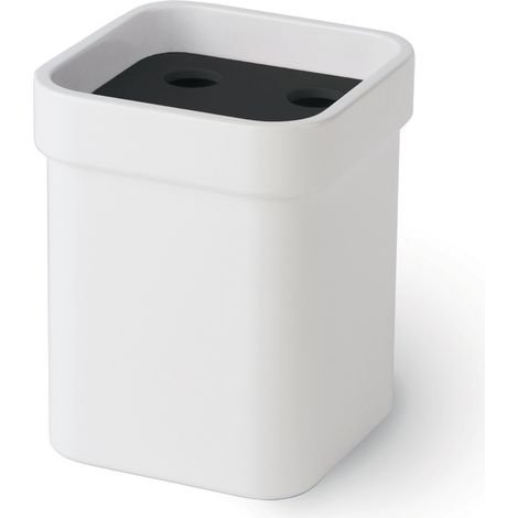 Lineabeta - Bicchiere portaspazzolini con coperchio nero opaco